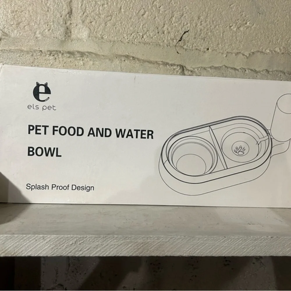 Els Pet dog cat Food and Water Bowl
